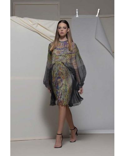 Isabel Sanchis Armungia Long Sleeve Cocktail Dress - Multicolor