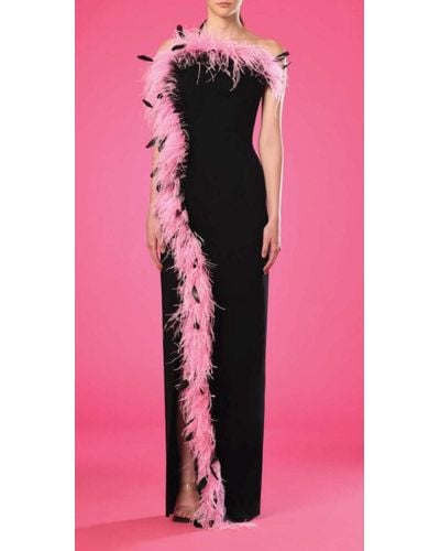 Jean Louis Sabaji Ombre Feathered Gown - Blue