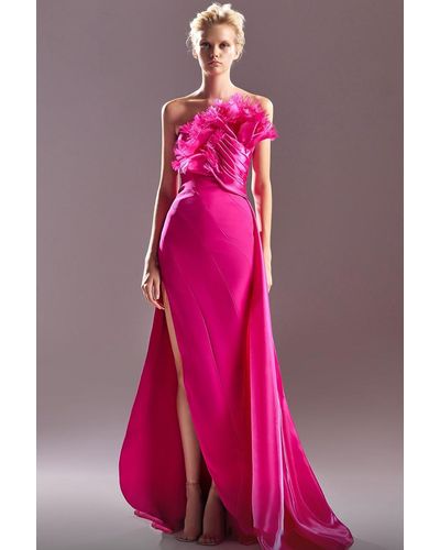 Gaby Charbachy Strapless- Paradise Gown - Pink