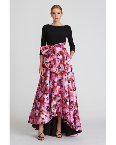 THEIA Viola High-low Boatneck Gown - Multicolor