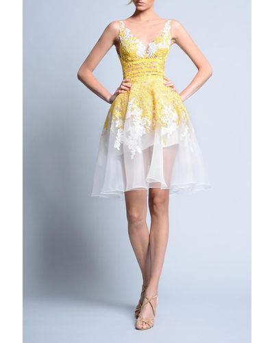 Gemy Maalouf Cage Skirt Cocktail Dress - Multicolor