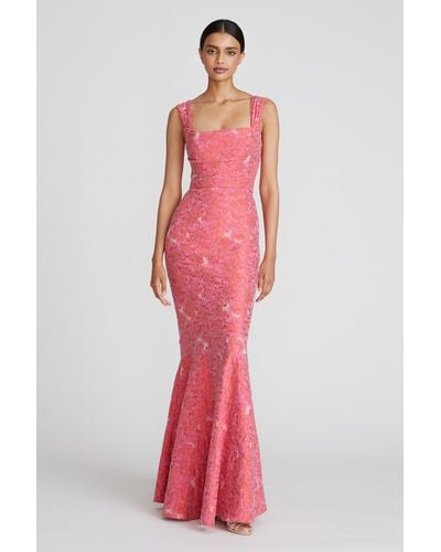 THEIA Sabrina /fit And Flare Gown - Pink