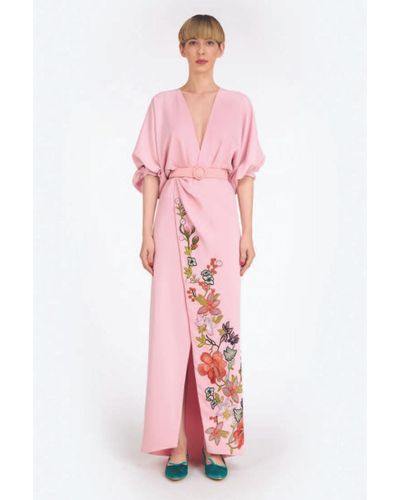 Costarellos Zinnia Wrap-effect Floral-appliquéd Maxi Dress - Multicolor