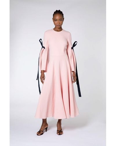 ROKSANDA Bow Sleeve Midi Dress - Multicolor