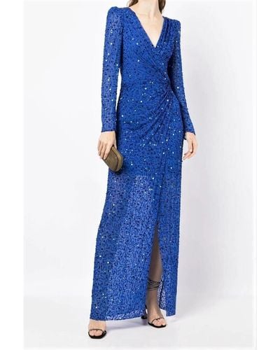 Jenny Packham Bobbie Sequin Gown - Blue