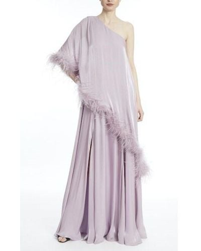 Badgley Mischka Feather Popover Gown - Purple