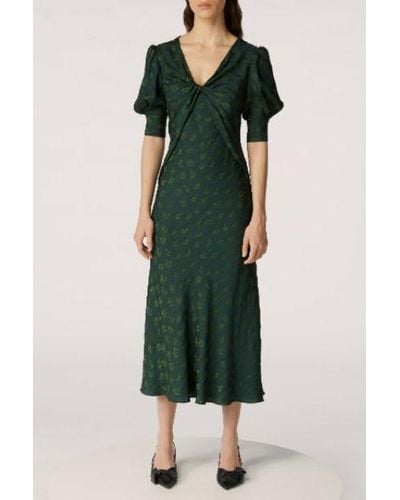 Jason Wu Clip Fringe Short Sleeve Day Dress - Green