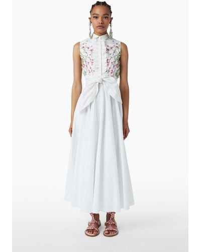 Giambattista Valli Collared Sleeveless Dress - White