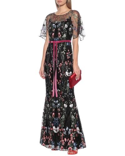 Marchesa Sequin Embroidered Gown - Multicolor