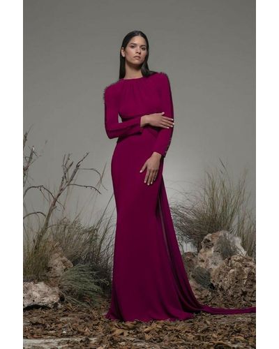 Isabel Sanchis Long Sleeve Barbata Gown - Purple