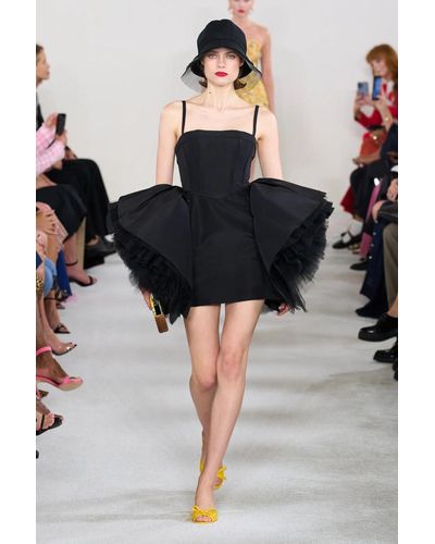 Carolina Herrera Silk Faille Mini Dress - Black