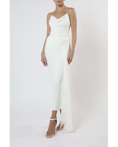 ZEENA ZAKI Scuba Crepe Sleeveless Dress - White