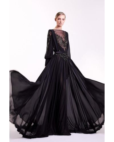 Edward Arsouni Long Sleeve -black Gown