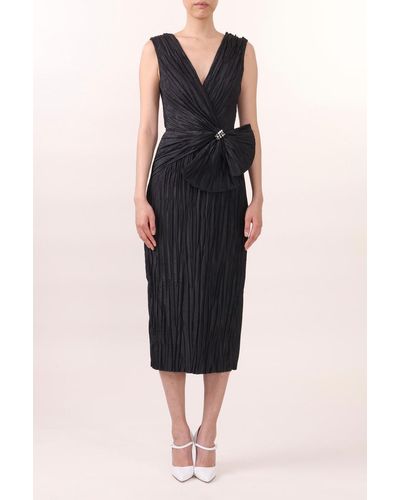 Jason Wu Pleated V-neck Cocktail Dress - Black