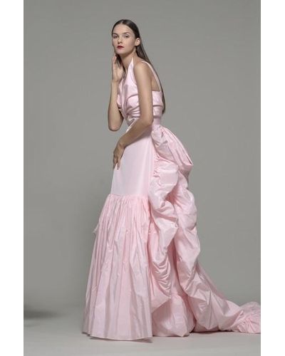 Isabel Sanchis Sleeveless - Sculpted Bodice Evening Gown - Pink