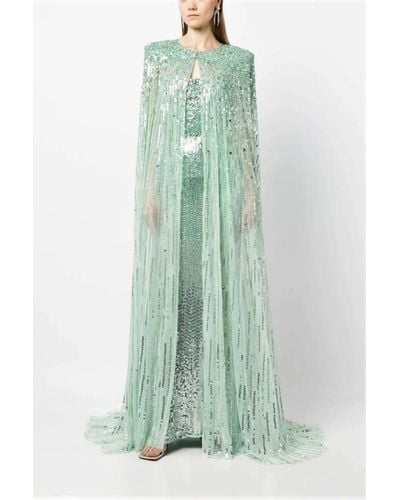 Jenny Packham Gown With Lapwing Cape - Green