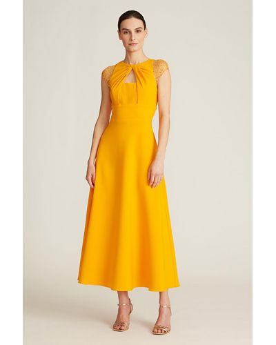 THEIA Raegan Tea-length Dress - Yellow