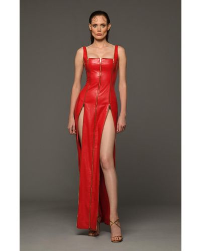Jean Louis Sabaji Leather Gown - Red