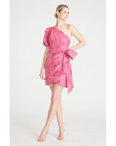ML Monique Lhuillier One Shoulder Short Dress - Pink