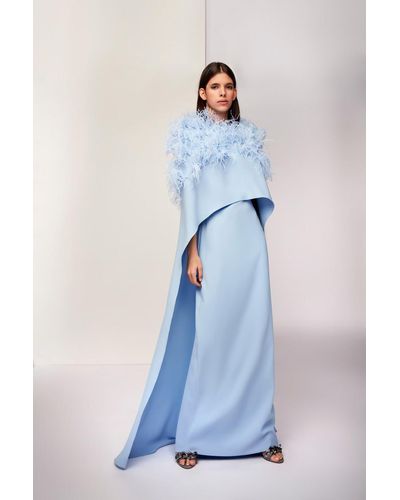 Isabel Sanchis Gairo-gown With Cape - Blue