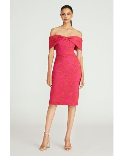 THEIA Eveline Off-the-shoulder Dress - Red