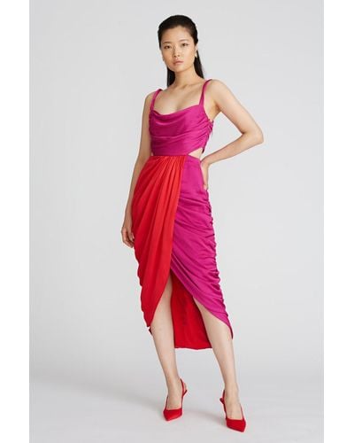 AMUR Persey Twist Strap Dress - Red