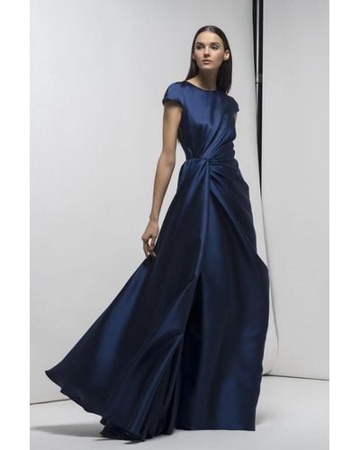 Isabel Sanchis Cap Sleeve /gown - Blue