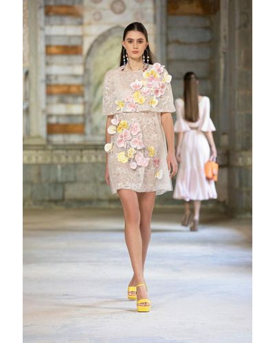 Georges Hobeika Floral Cocktail Dress With Bolero - Multicolor