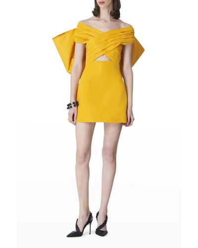 Carolina Herrera Bow Back Mini Dress - Yellow
