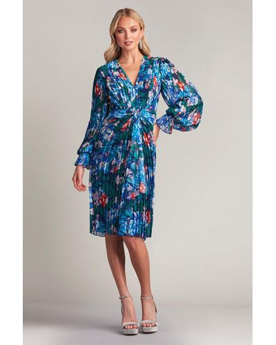 Tadashi Shoji Milo Floral Print Dress - Blue
