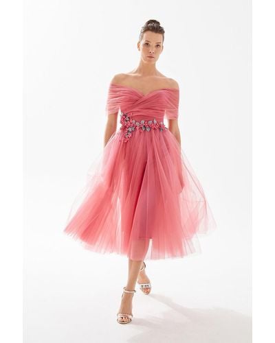 Tarik Ediz Lena Midi Dress - Pink