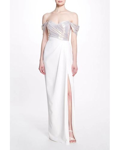 Marchesa Lame And Crepe Gown - Multicolor