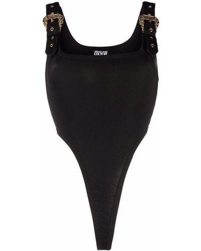 Versace Jeans Couture Buckle Strap Bodysuit - Black