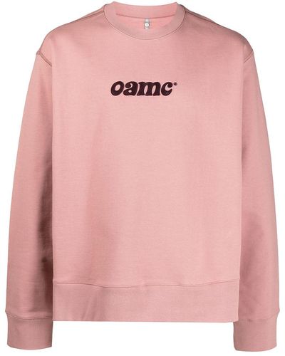 OAMC Logo-patch Crewneck Sweatshirt - Pink
