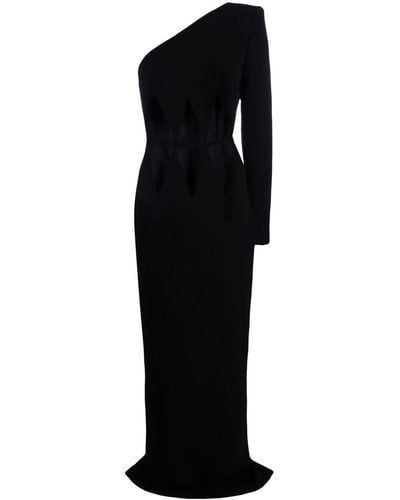 Monot Cut-out One-shoulder Gown - Black