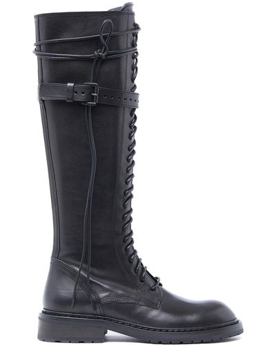 Ann Demeulemeester High Lace-up Boots - Black