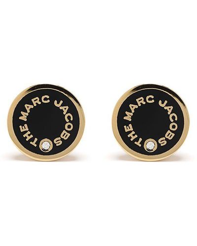 Marc Jacobs Women Medallion Stud Earrings Black - White