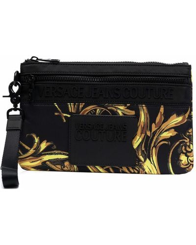 Versace Black Baroque-print Clutch Bag