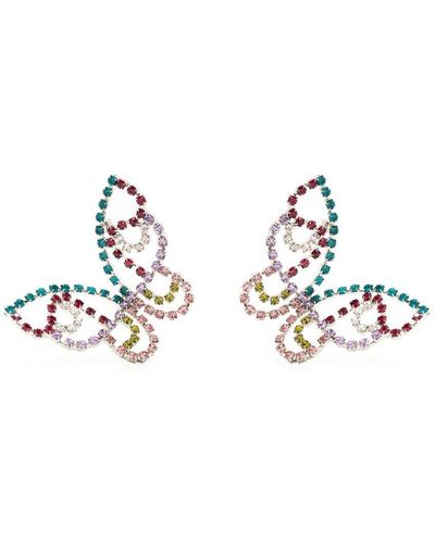 Area Embellished-butterfly Earrings - White
