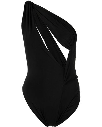 Monot One-shoulder Cutout Bodysuit - Black