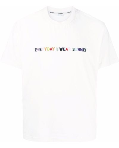 Sunnei White Logo-print T-shirt
