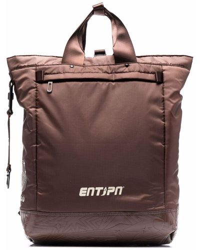 ENTERPRISE JAPAN Brown Logo-print Backpack