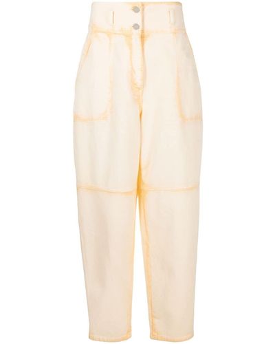 Alberta Ferretti High-waisted Cotton Trousers - Yellow