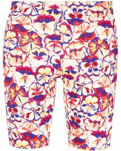 Rabanne Multicolored Floral-print Fitted Cycling Shorts - Multicolour