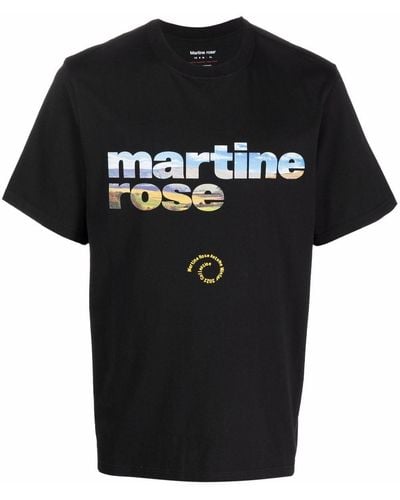 Martine Rose Crewneck T-shirt With Contrasting Logo - Black