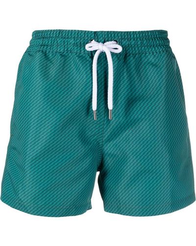 Frescobol Carioca Jacquard Pepe-print Swim Shorts - Green