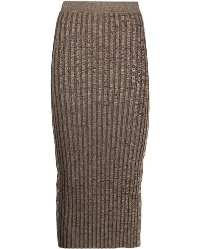 Jonathan Simkhai Brown Ribbed Knit Pencil Skirt