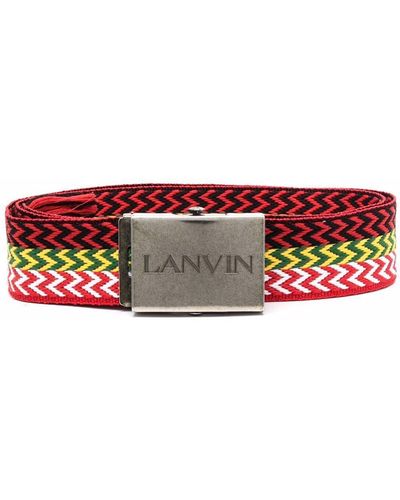 Lanvin Multicolour Chevron Print Belt - Red