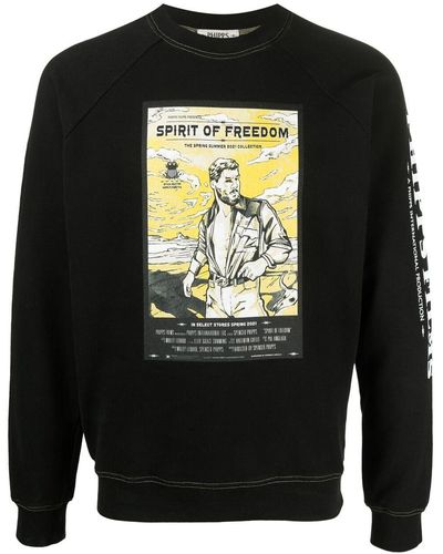 Phipps Graphic-print Sweatshirt Washed Black