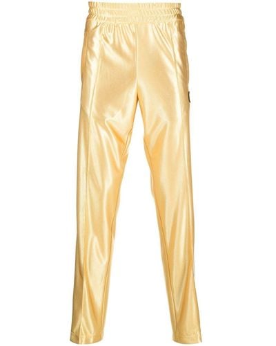 8 MONCLER PALM ANGELS Yellow Metallic-effect Straight-leg Trousers